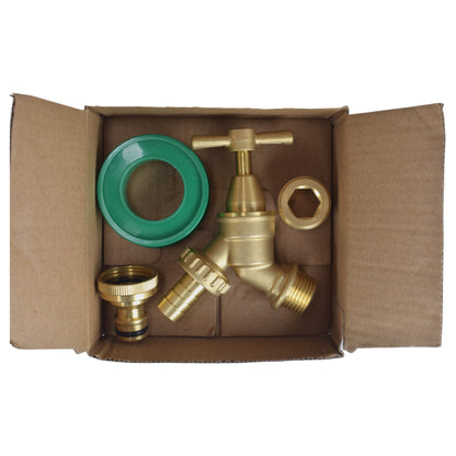 Brass Bib Tap Kit with Barb/Quick Connect Outlet, 1/2" and 3/4" BSP Thread Inlet