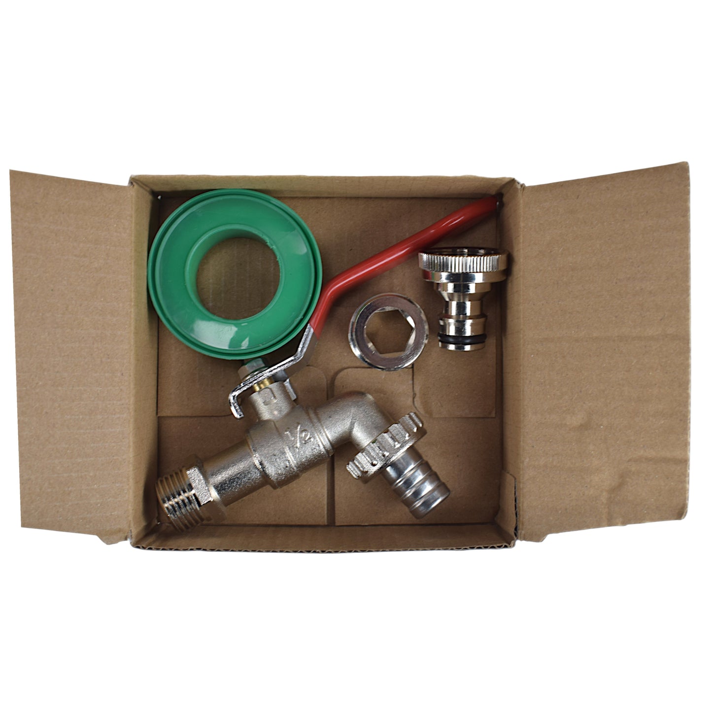Lever Tap Kit with Barb/Quick Connect Outlet, 1/2" and 3/4" BSP Thread Inlet