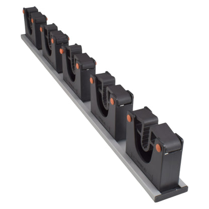 Wall Mount Tool Holder Rail - Gripper Design (5 Handles)