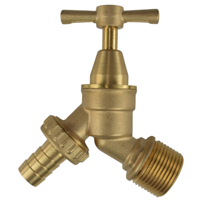 Brass Bib Tap Kit with Barb/Quick Connect Outlet, 1/2" and 3/4" BSP Thread Inlet