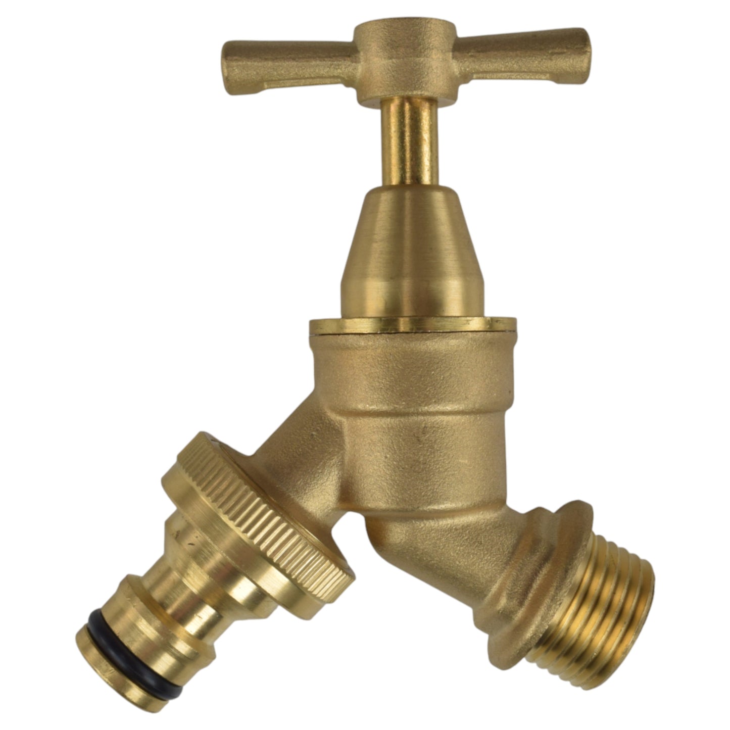 Brass Bib Tap Kit with Barb/Quick Connect Outlet, 1/2" and 3/4" BSP Thread Inlet