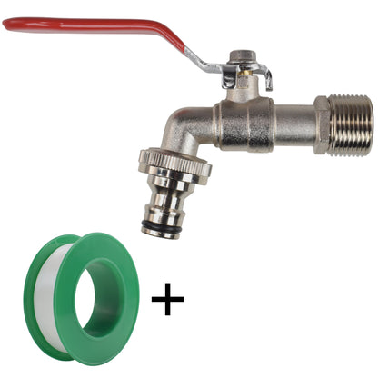 Lever Tap Kit with Barb/Quick Connect Outlet, 1/2" and 3/4" BSP Thread Inlet