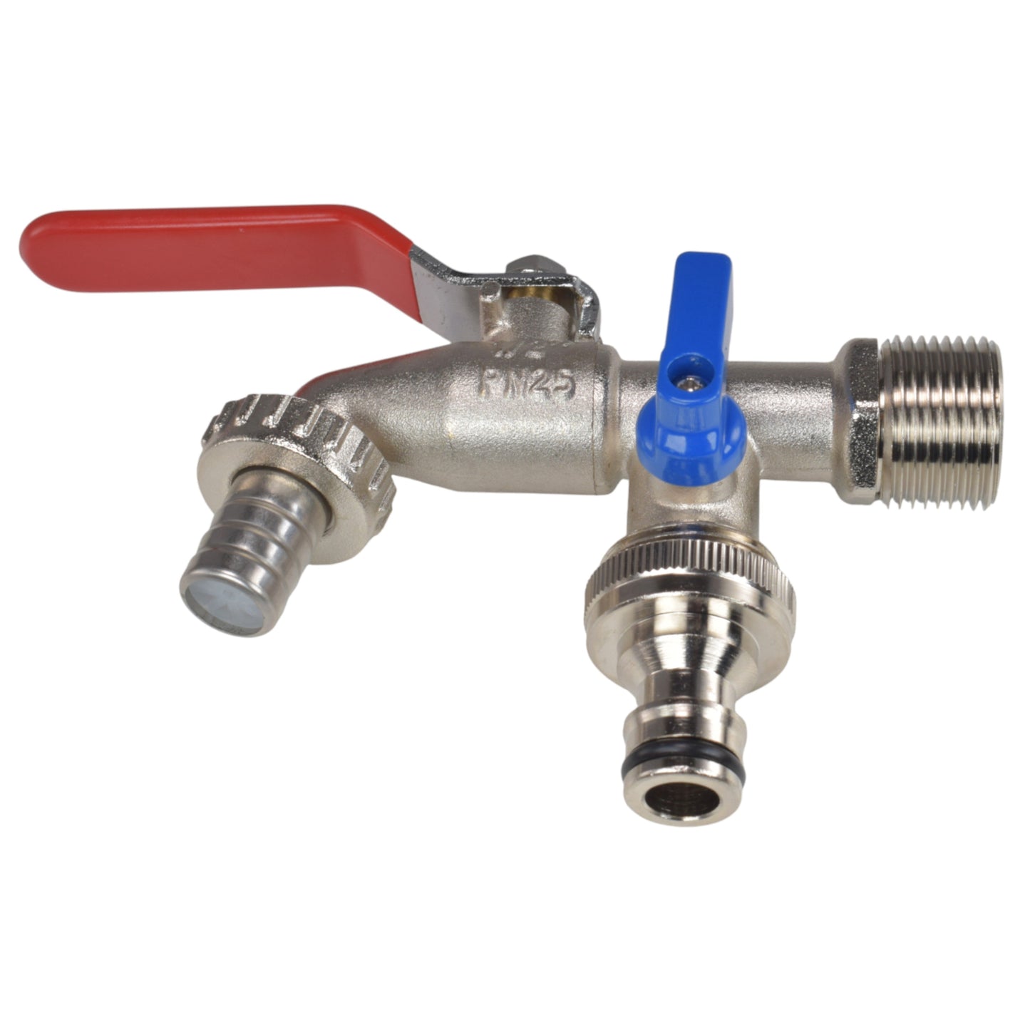 Double Lever Tap Kit with Barb/Quick Connect Outlet, 1/2" and 3/4" BSP Thread Inlet