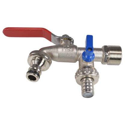 Double Lever Tap Kit with Barb/Quick Connect Outlet, 1/2" and 3/4" BSP Thread Inlet
