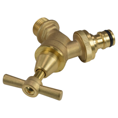 Brass Bib Tap Kit with Barb/Quick Connect Outlet, 1/2" and 3/4" BSP Thread Inlet