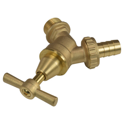 Brass Bib Tap Kit with Barb/Quick Connect Outlet, 1/2" and 3/4" BSP Thread Inlet