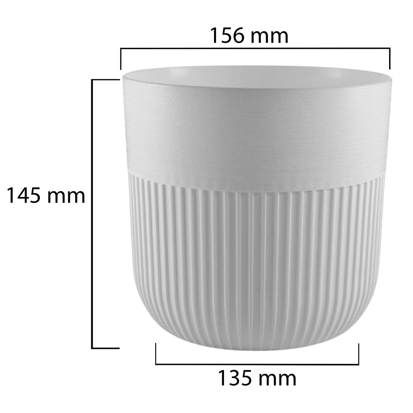 Luca Pot without Hole 160mm White
