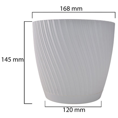 Mika Pot with Saucer 170mm White