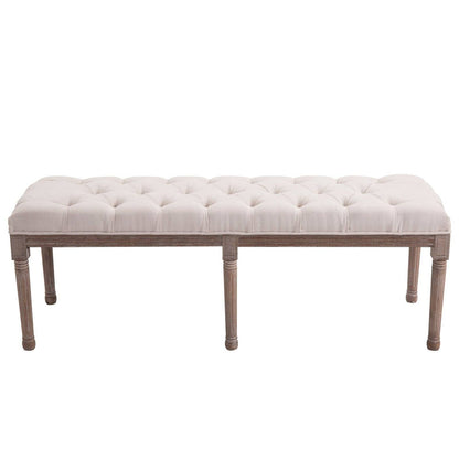 Longline Vintage Ottoman Bench With Wooden Frame