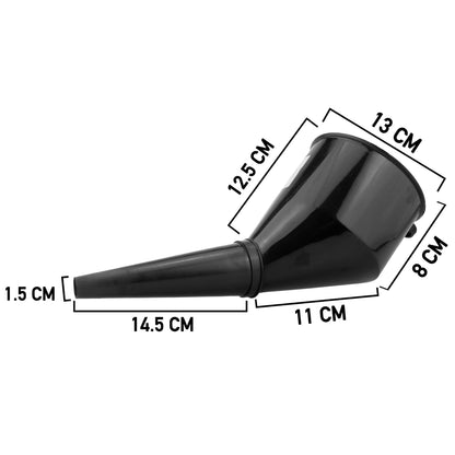 Angled Car Fuel Funnels with Filter (Black & Blue)