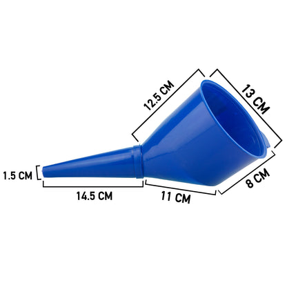 Angled Car Fuel Funnels with Filter (Black, Red & Blue)