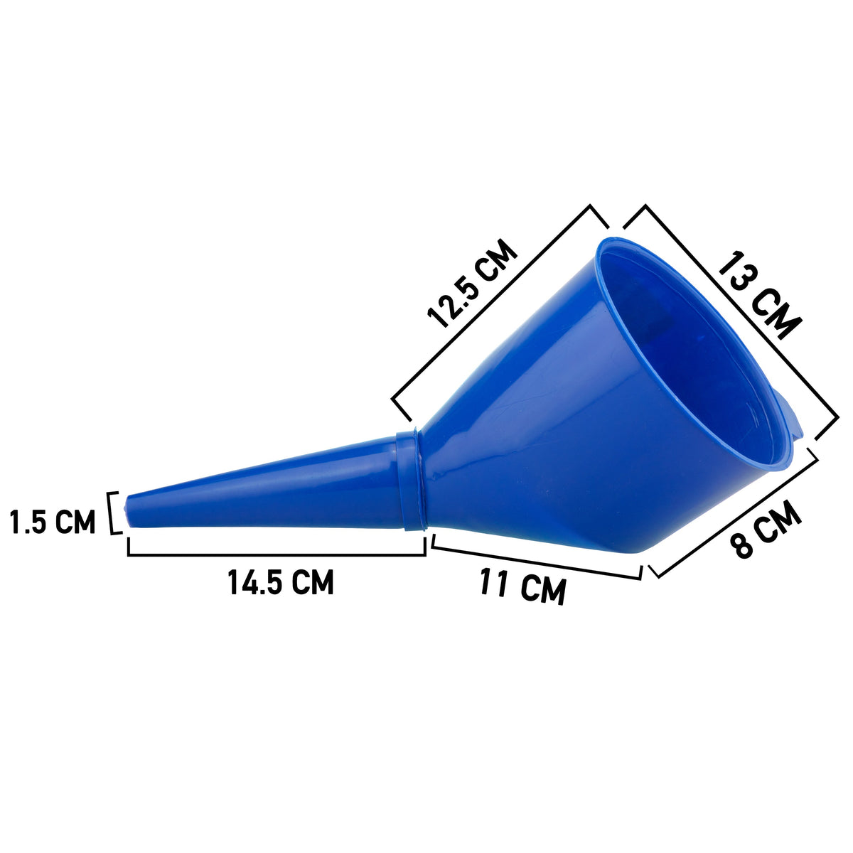 Angled Car Fuel Funnels with Filter (Black & Blue)