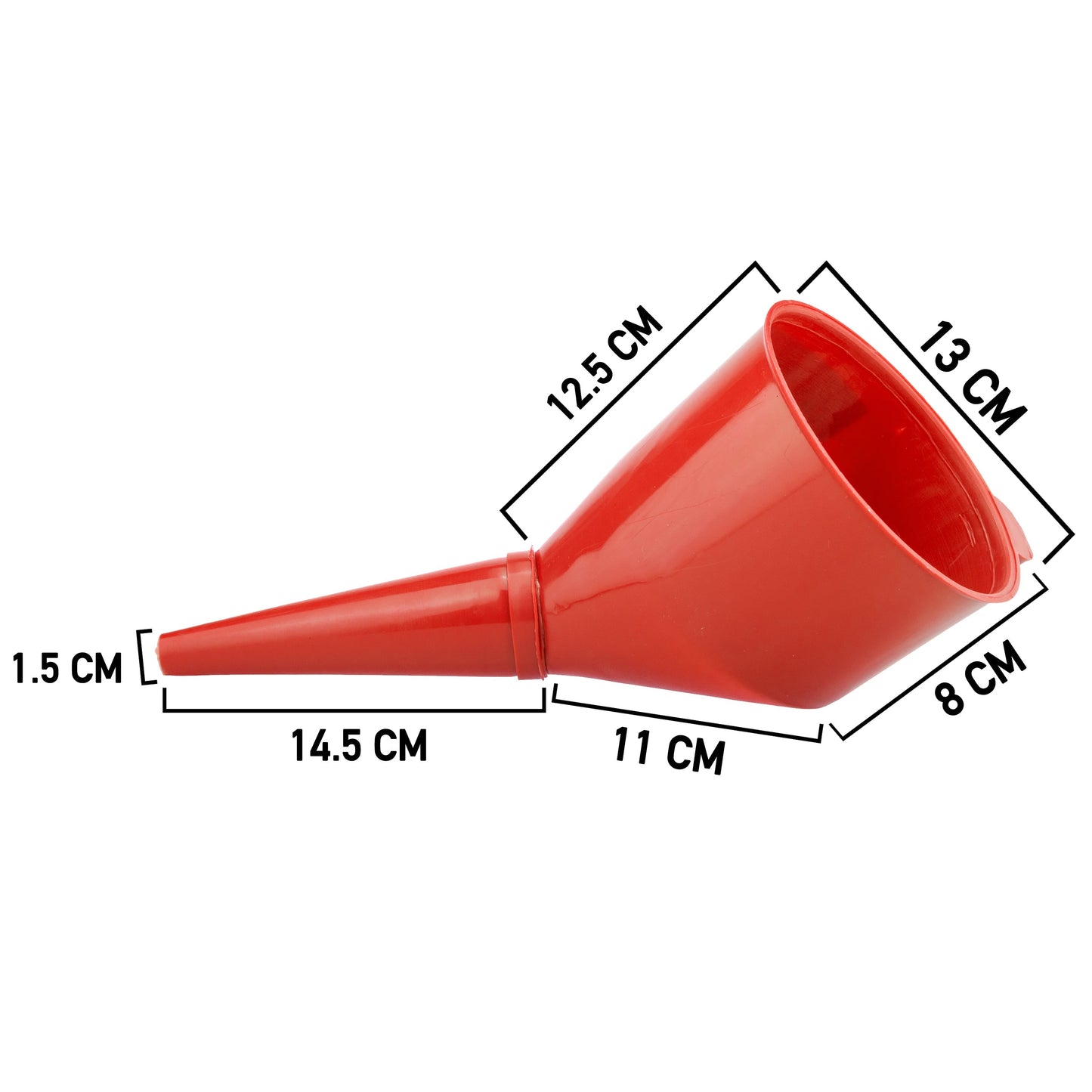 Angled Car Fuel Funnels with Filter (Red & Blue)
