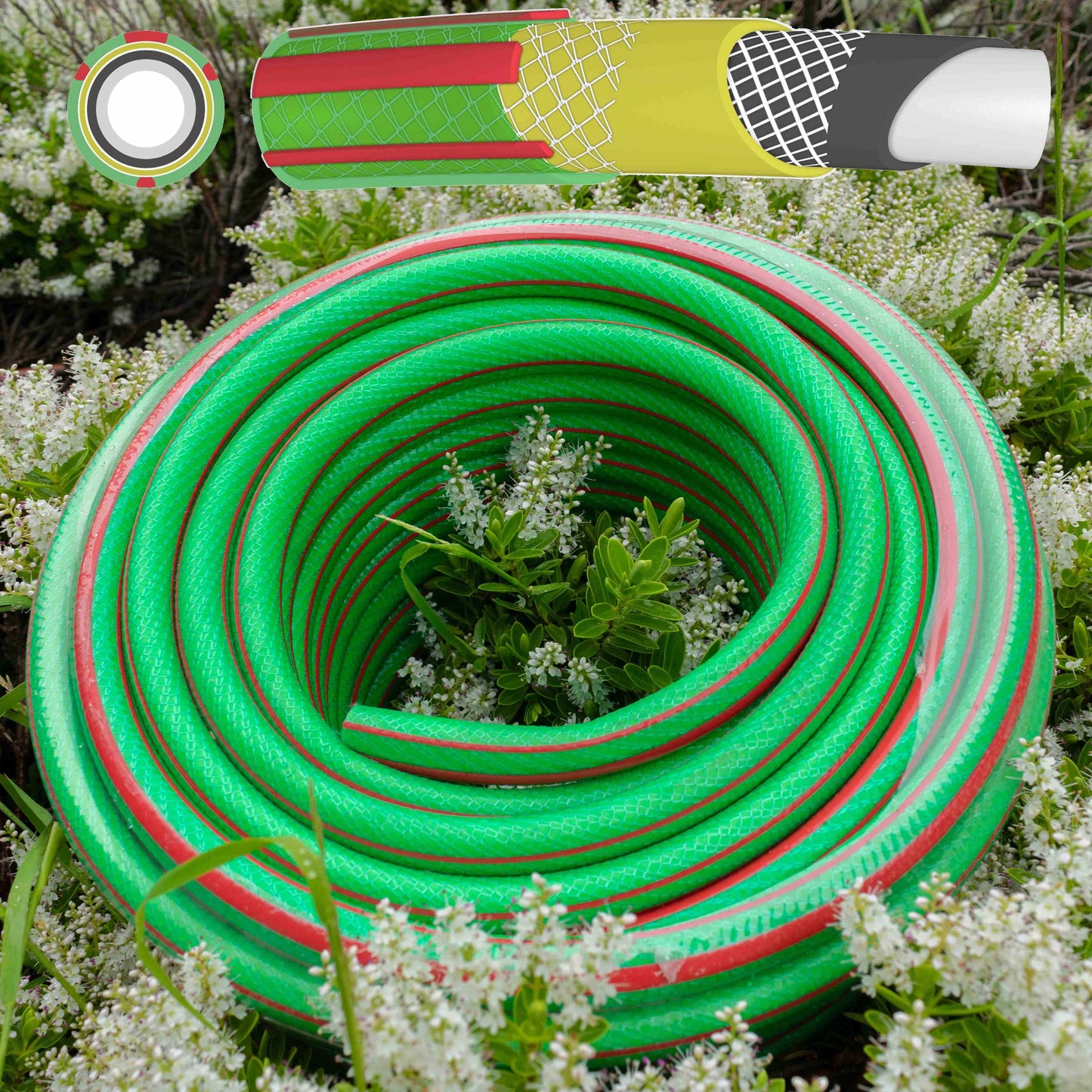 Premium Garden Hose Set Green