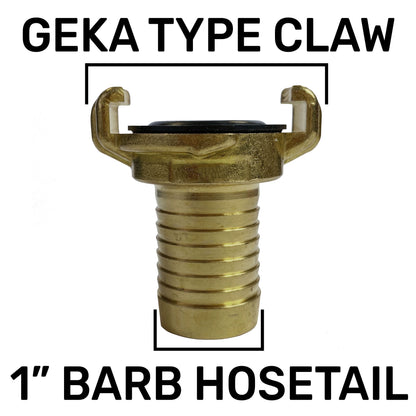 Geka Type Brass Claw Set – 25mm Barb and 1/2” BSP Female
