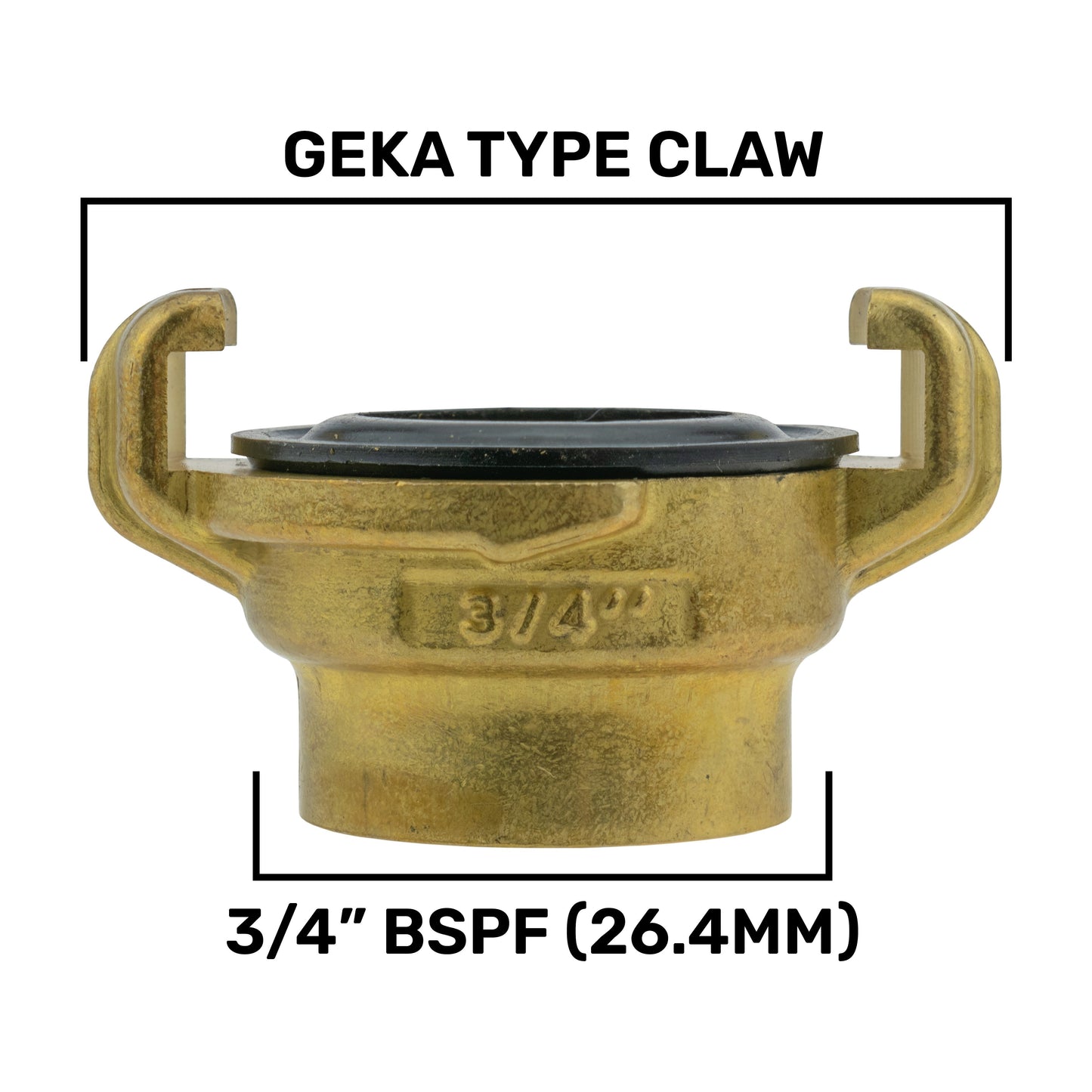 Two Way Tap Splitter Brass 3/4" BSP with Geka Type Outlets