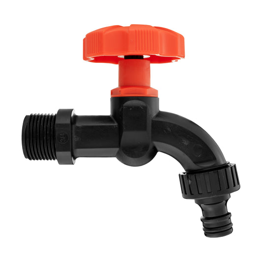 3/4" BSPM Plastic Tap Black/Orange