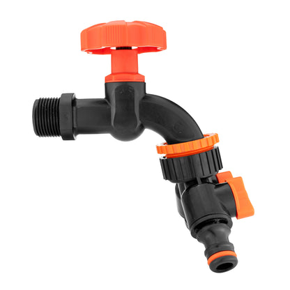 Water Butts Kit 3/4" PP Black Tap and Tap Splitter