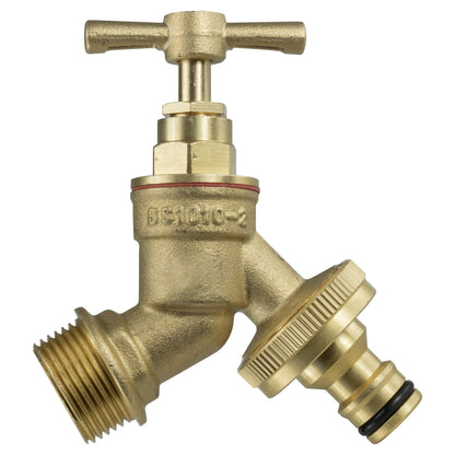 IBC 2” S60X6 Cap with Brass Bib Quick Connect Tap and Hose Connector
