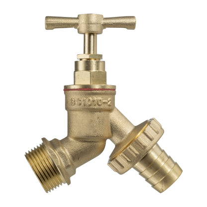 Wall Flange Kit 20mm MDPE - Brass Garden Tap 1/2" Barb