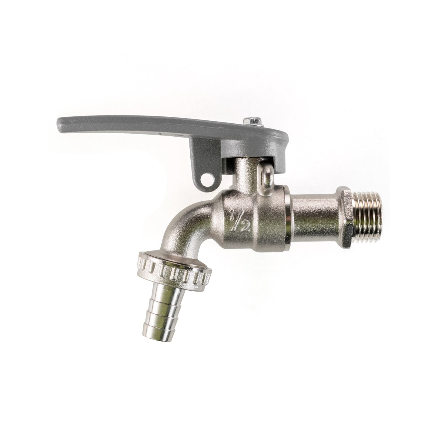 15mm Brass Wall Flange Kit with Lever Tap with Hose Barb and Side Lock