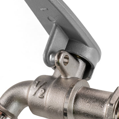 IBC 2" S60X6 - 1/2" BSP Extender Adaptor with Lever Tap with Hose Barb and Side Lock