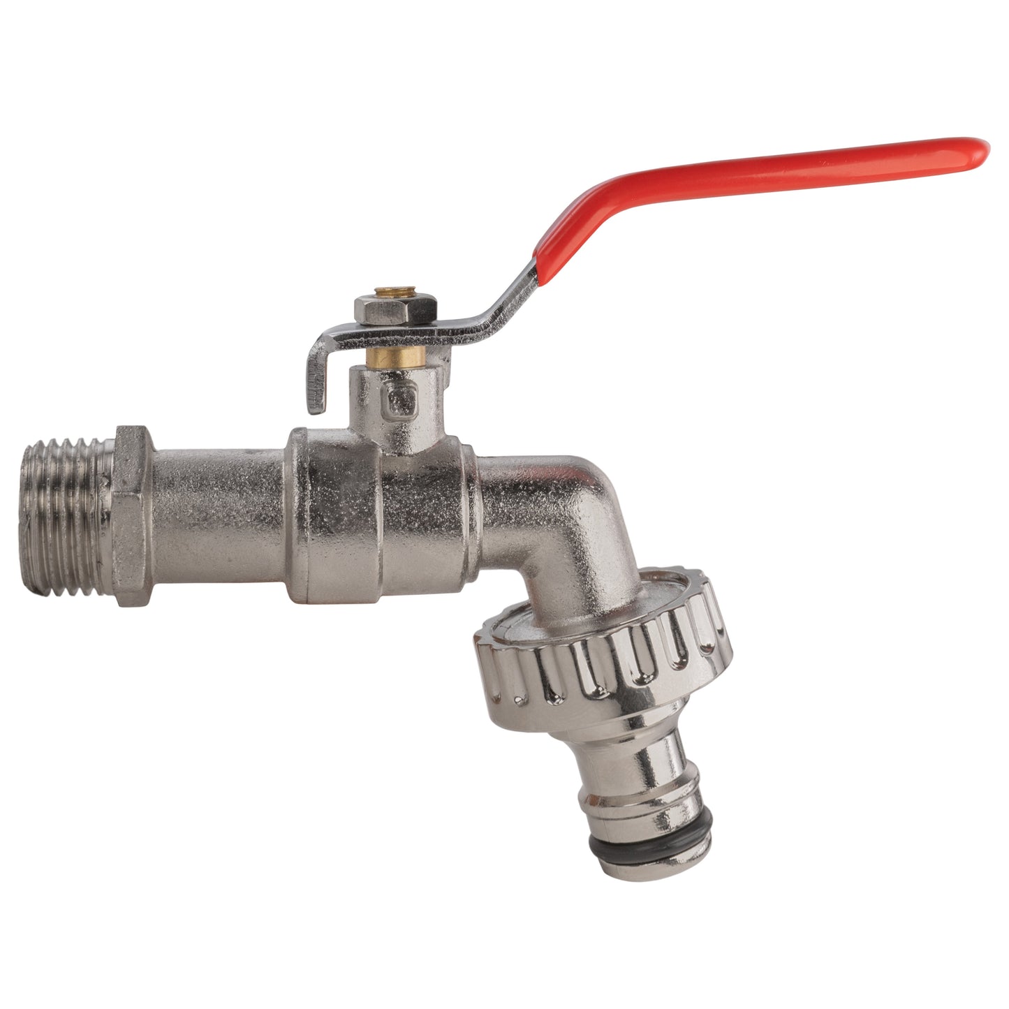 Garden Lever Tap - 3/4 BSPM Inlet - Snap On Male - Zinc Nickle Plated