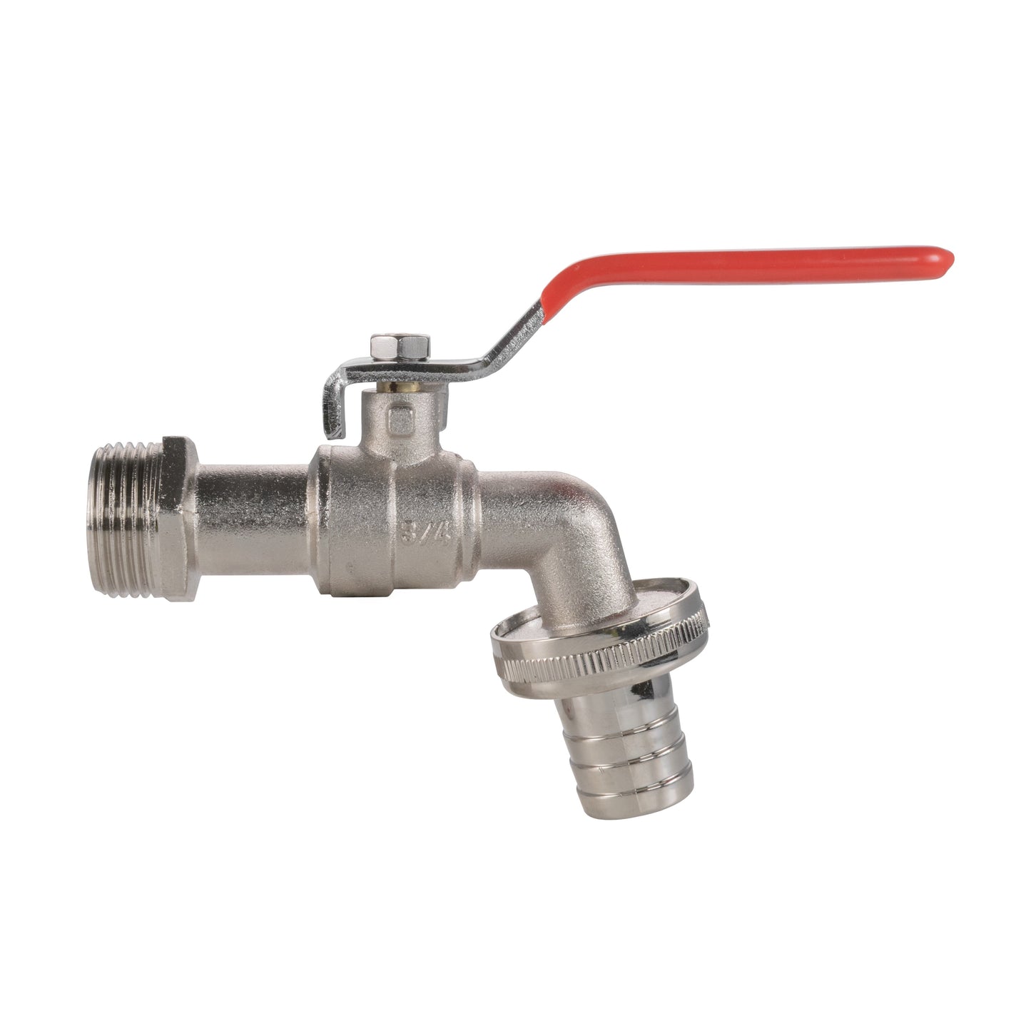 Garden Lever Tap - 3/4 BSPM Inlet - 3/4 Barb Hose - Zinc Nickle Plated Bradas