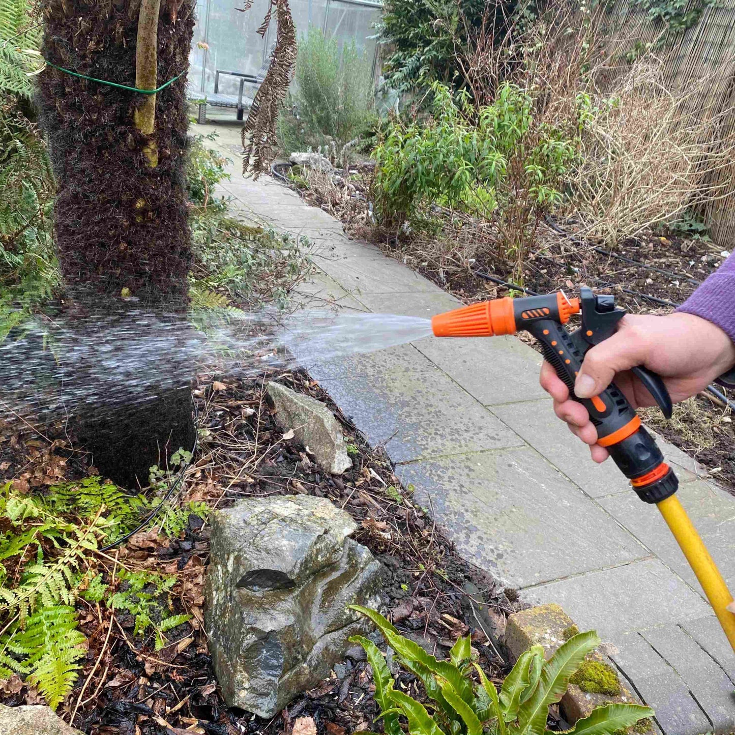 Hose Gun Water Sprayer Adjustable Black Orange