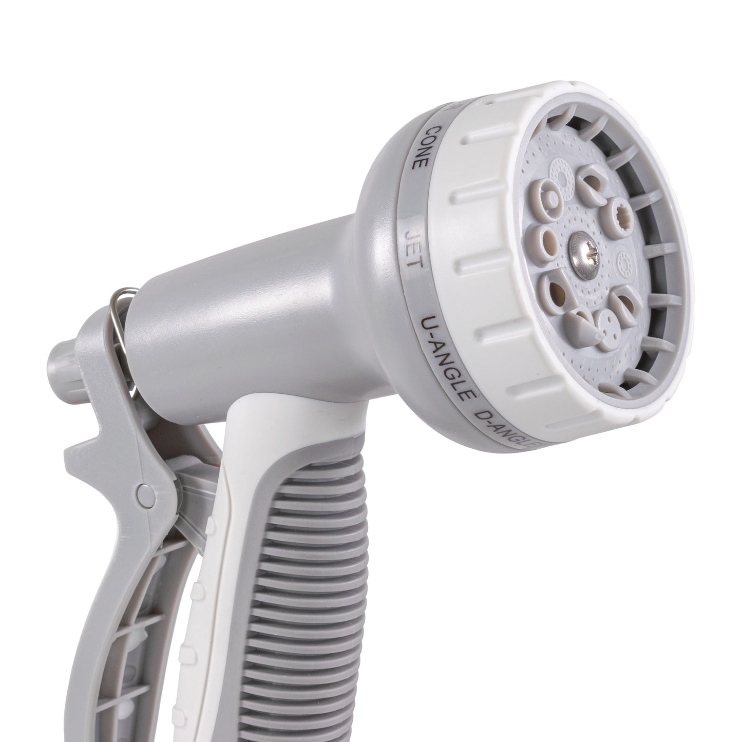 Hose Gun Water Sprayer Multi Pattern Adjustable, Gray/White