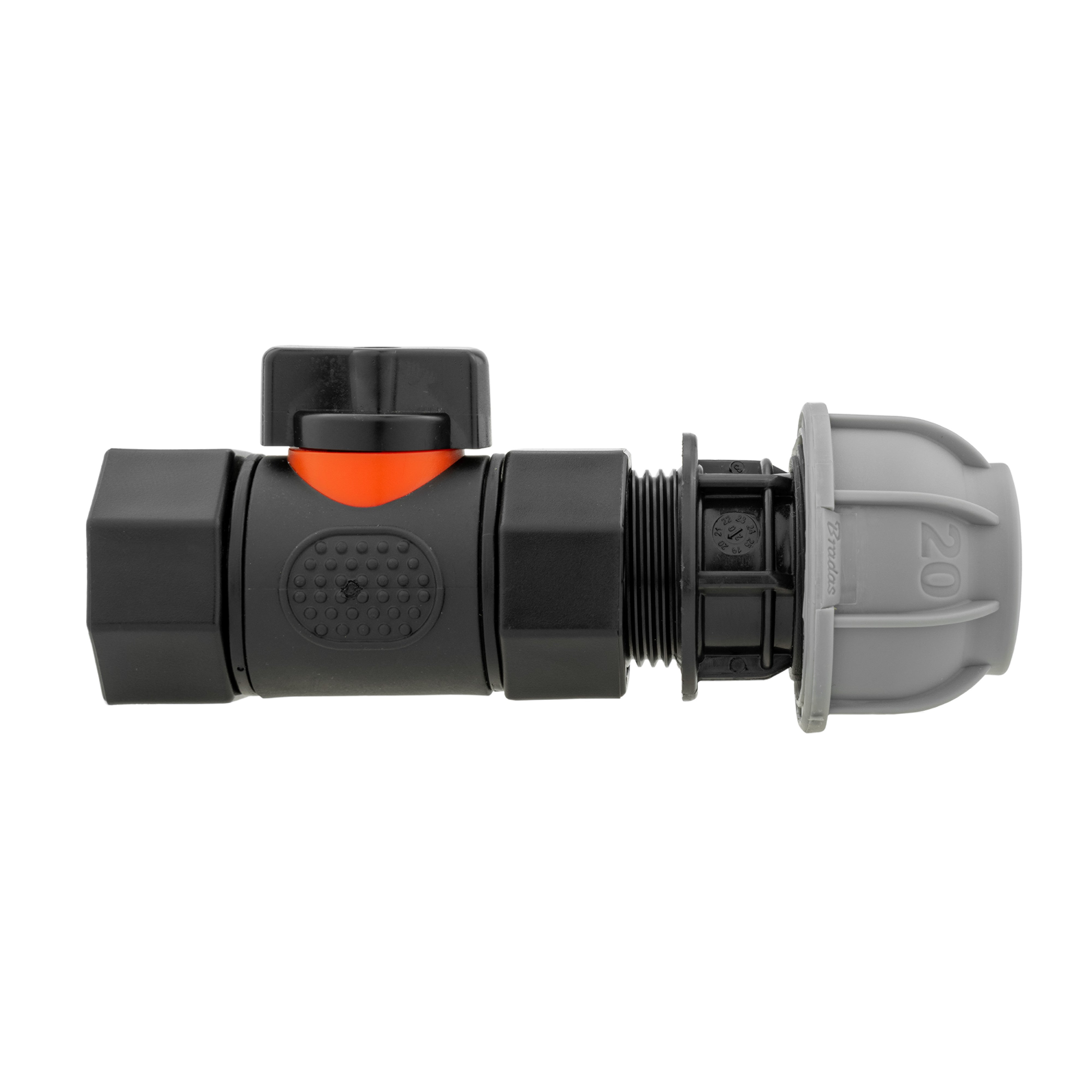 20mm MDPE Straight with In-Line BSPF Threaded Valve – TurfStore