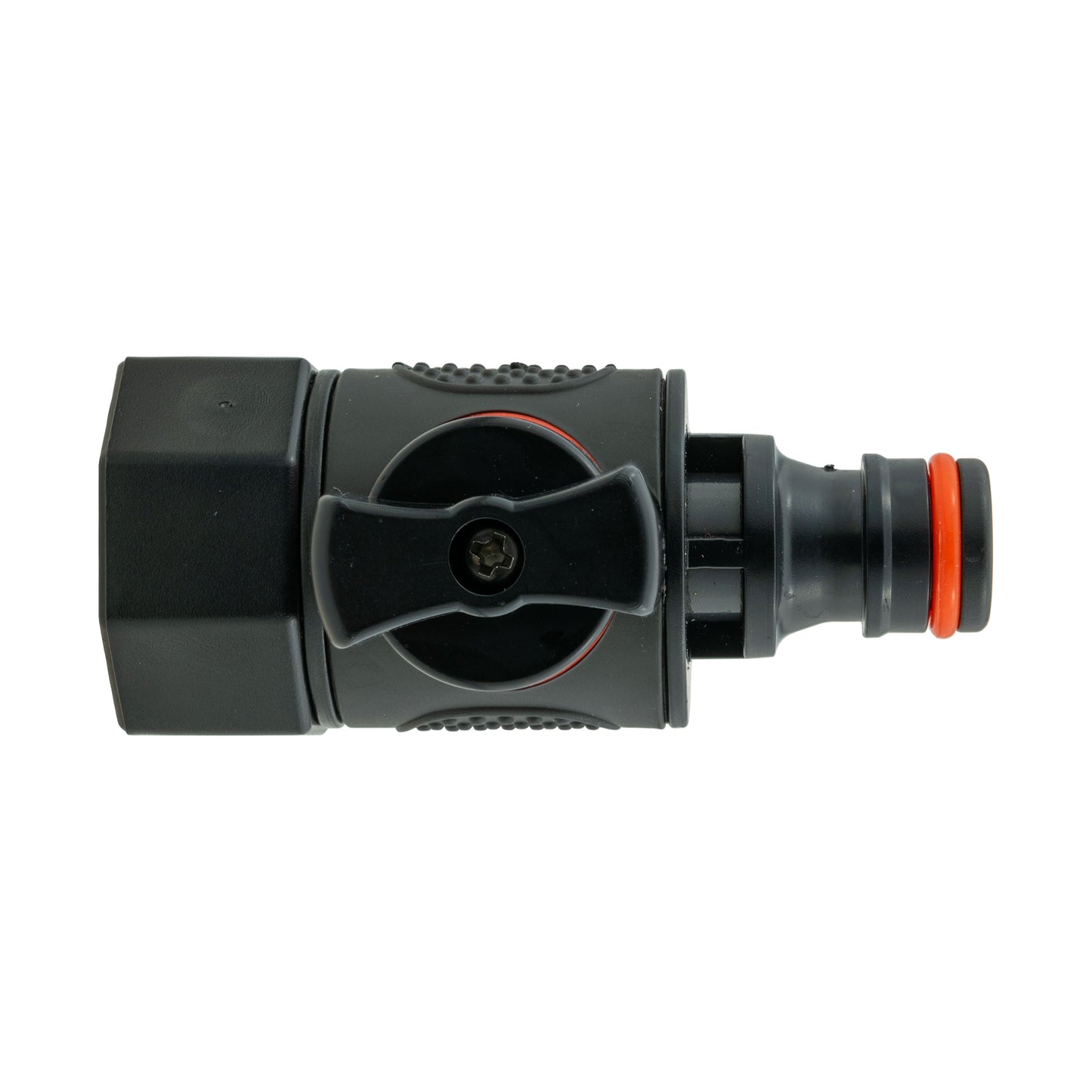 Water Butt Connector 3/4" BSP with BSPF-Quick Connect Valve & Hose Connector Black