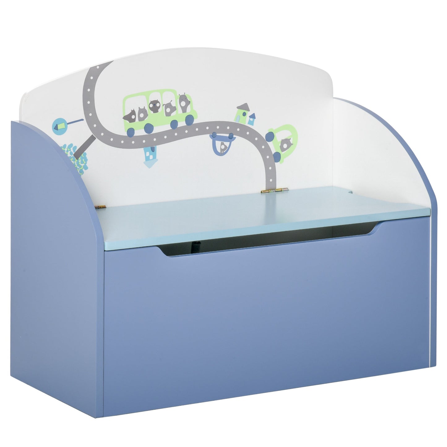 Kids Two-In-One Toy Storage Box and Seat  Blue