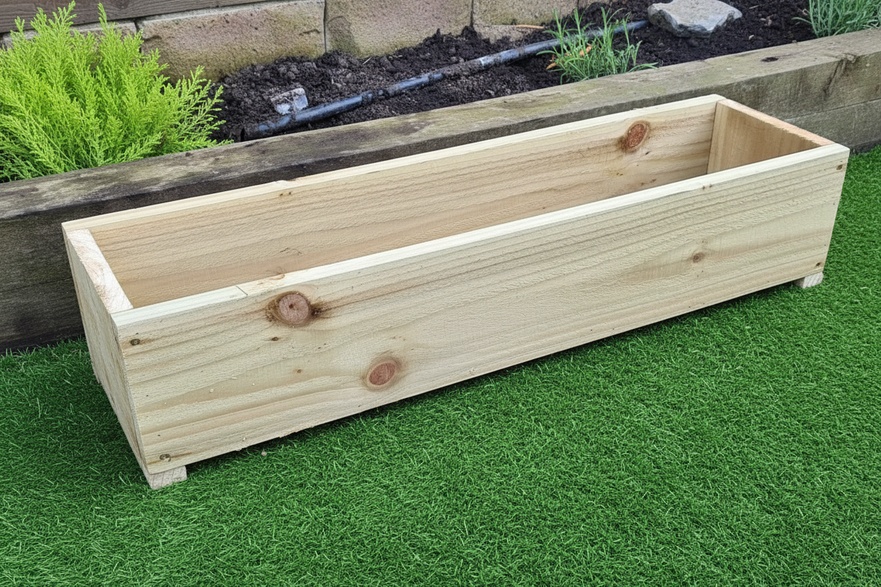 Rustic wooden garden planters 22cm wide