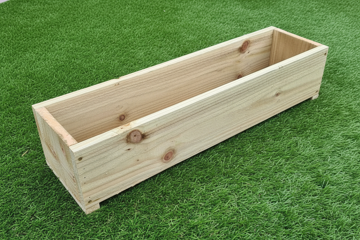 Rustic wooden garden planters 22cm wide