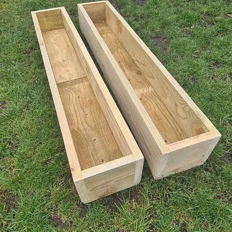 2 x rustic wooden garden planters. Delivered Ready Assembled