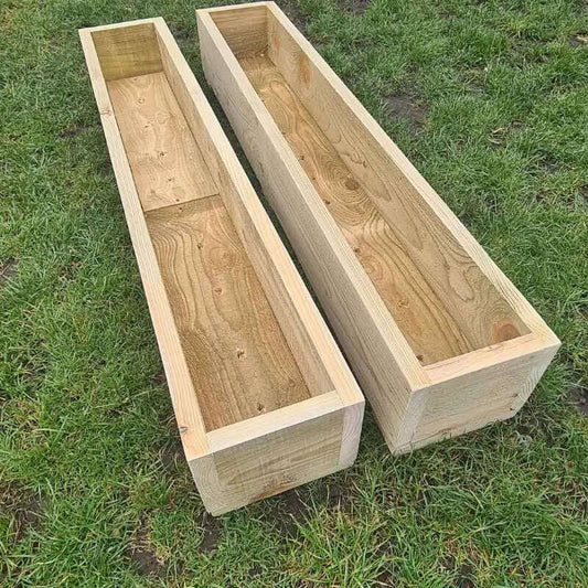 2 x rustic wooden garden planters. Delivered Ready Assembled
