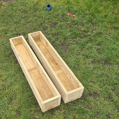 2 x rustic wooden garden planters. Delivered Ready Assembled