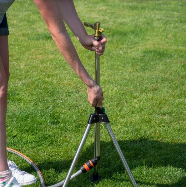 HydroSure Telescopic Tripod with Part and Full Circle Impulse Sprinkler