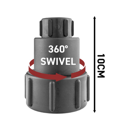 IBC 2" S60X6 - 1/2" BSP Extender Adaptor with Lever Tap Hose Barb and Lever Lock