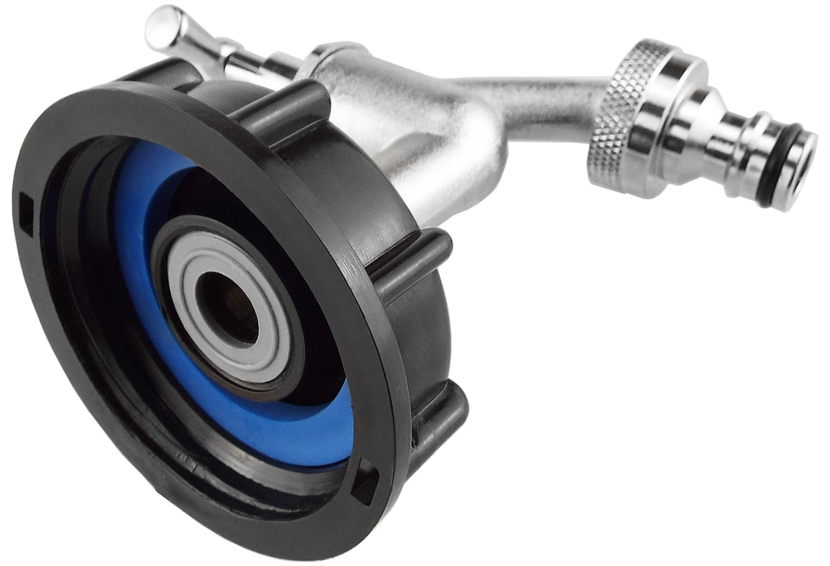 IBC 2” S60X6 Cap with Quick Connect Nickle Plated Bib Tap ¾” BSP