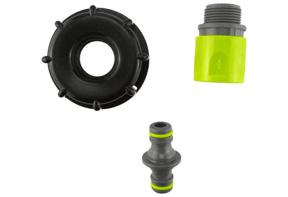 IBC 2” S60X6 Cap with ¾” BSP Threaded Hose Connector and Double Male Lime