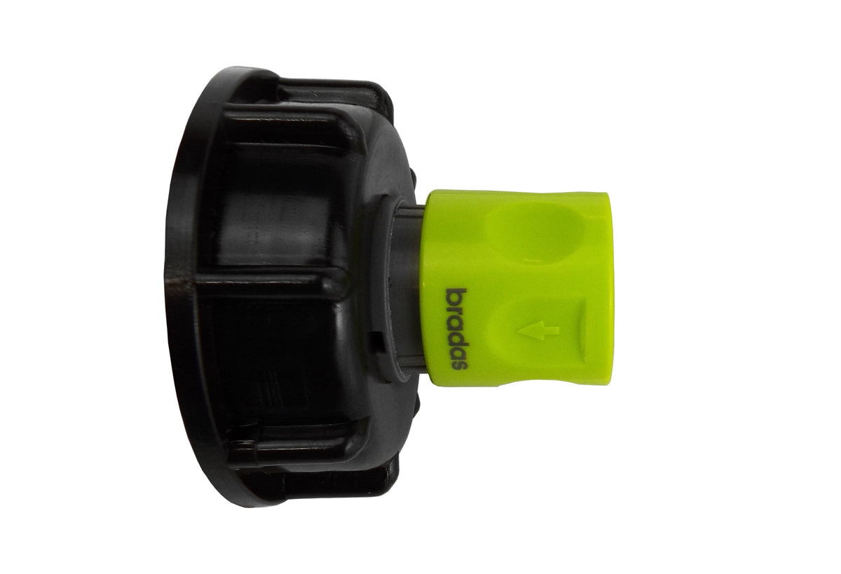 IBC 2” S60X6 Cap with ¾” BSP Threaded Hose Connector Lime