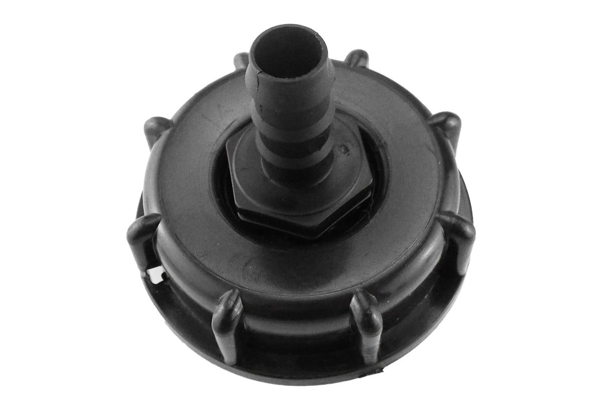 IBC 2” S60X6 Cap with Straight 16mm Barb