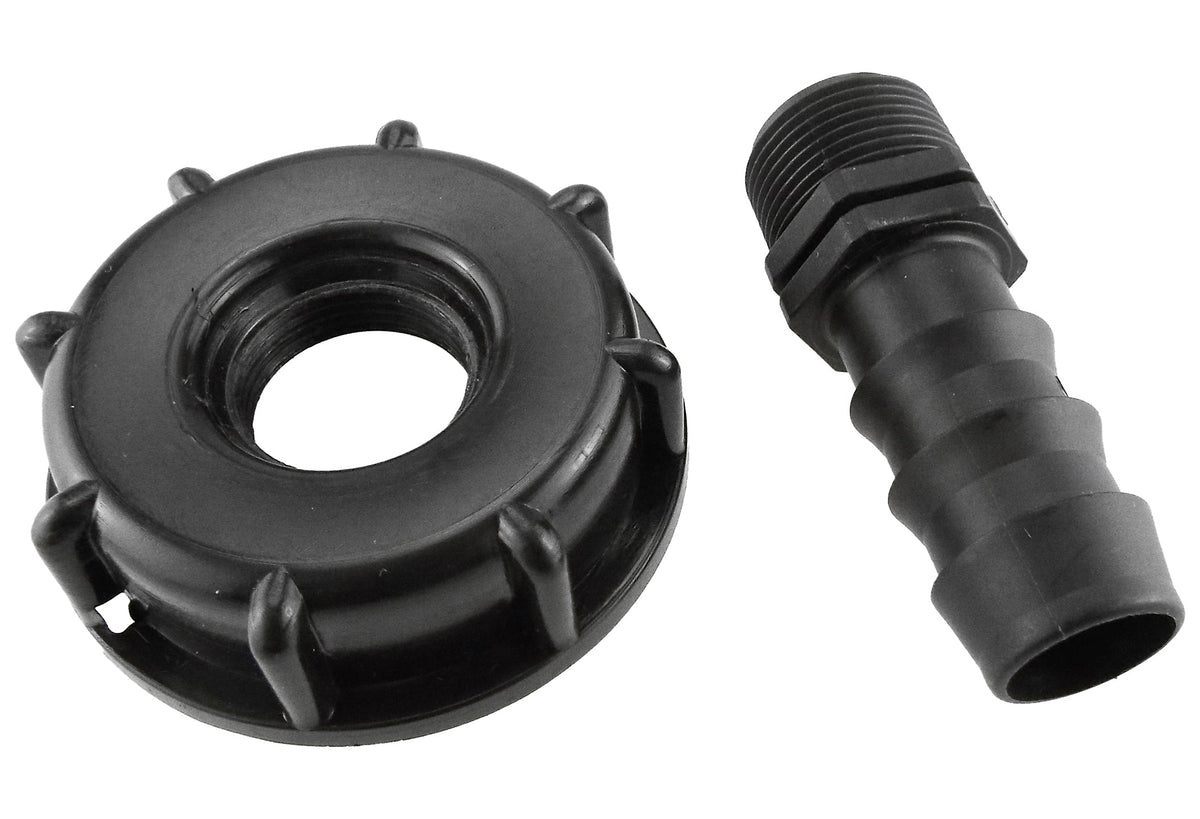 IBC 2” S60X6 Cap with Straight 16mm Barb