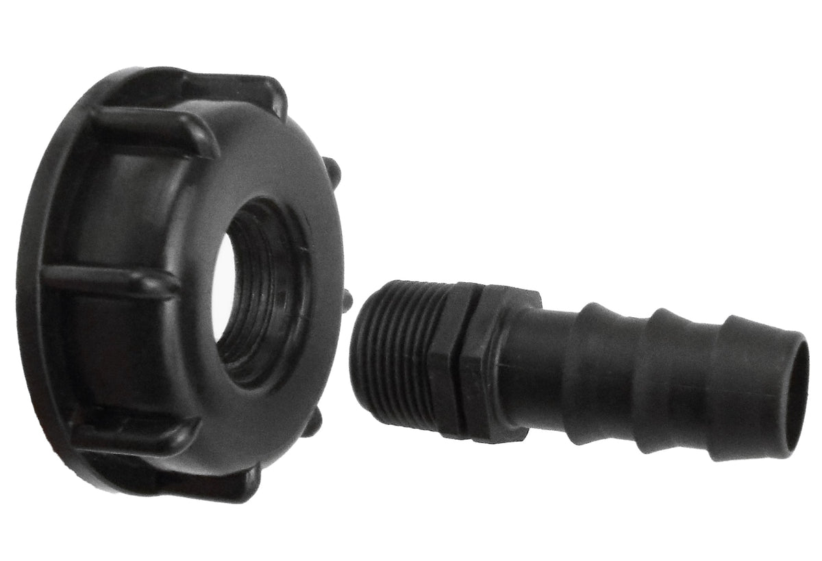 IBC 2” S60X6 Cap with Straight 16mm Barb