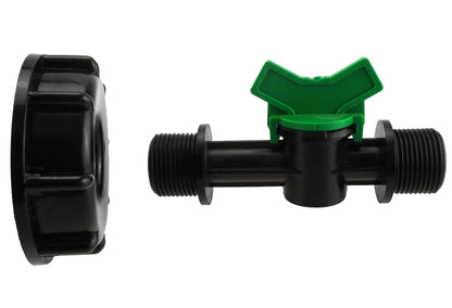 IBC 2” S60X6 Cap with ¾” BSP Male Threaded Irrigation Valve
