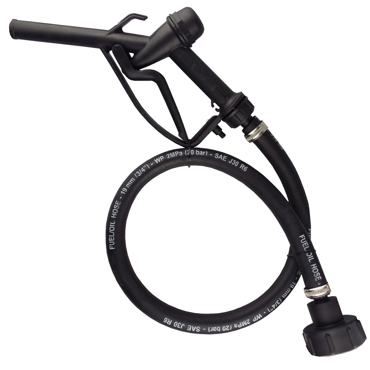 Fuel Gun with 1" Rubber Hose & Tank Adaptor Set