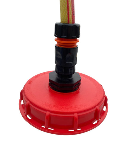 IBC 6-inch Cap Kit with 3/4” Hose Pipe Connector (Black)
