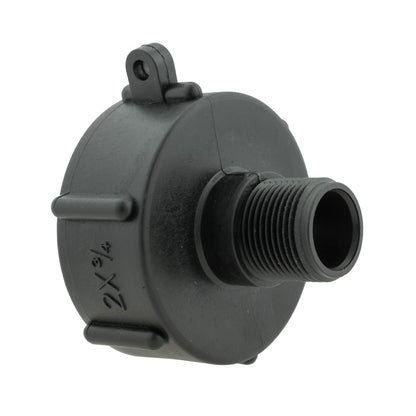 IBC 2” S60X6 Cap with In-Line BSPF Valve and ¾” BSPM Female Hose Connector Lime
